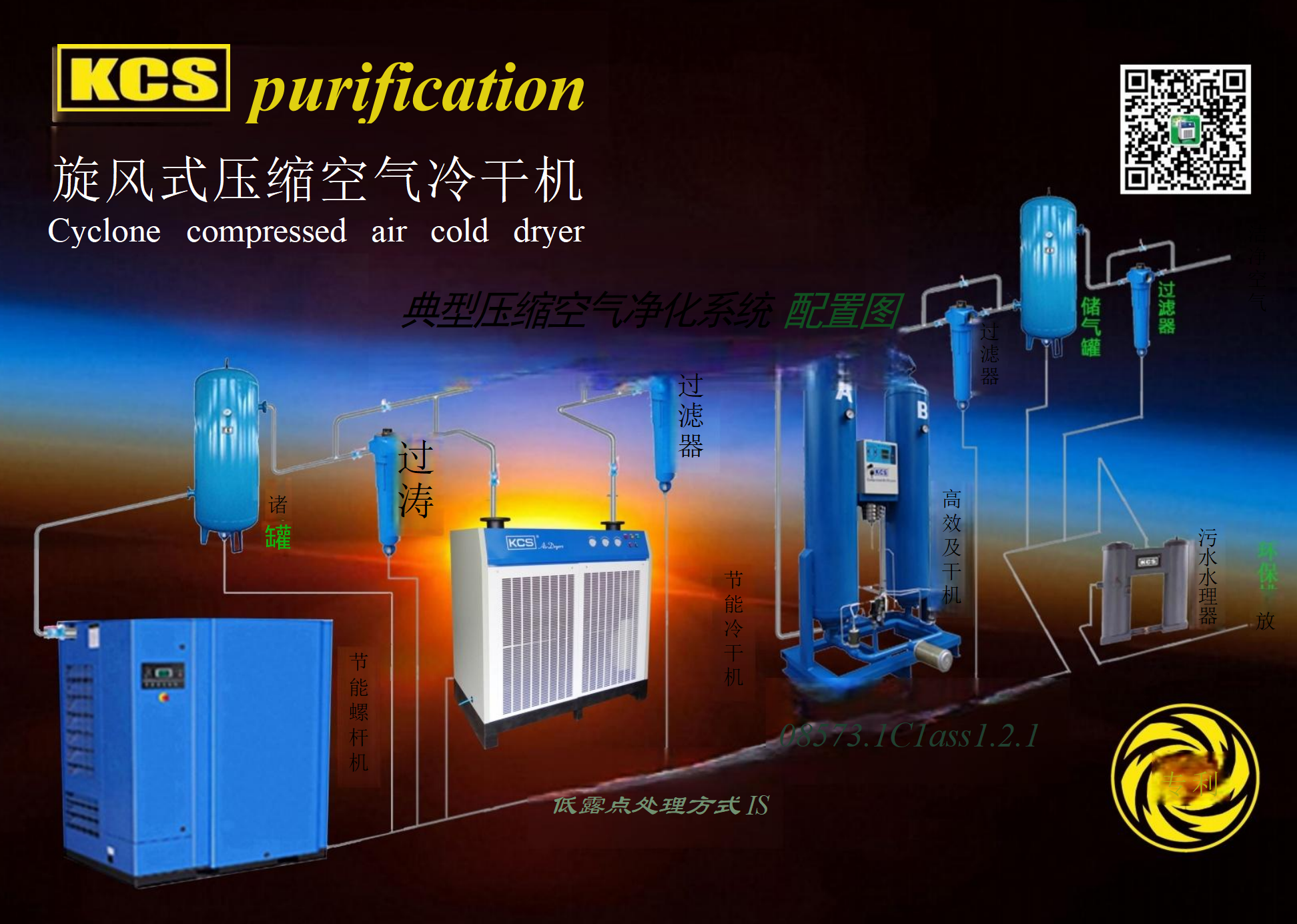 三级降温系列压缩空气冷干机